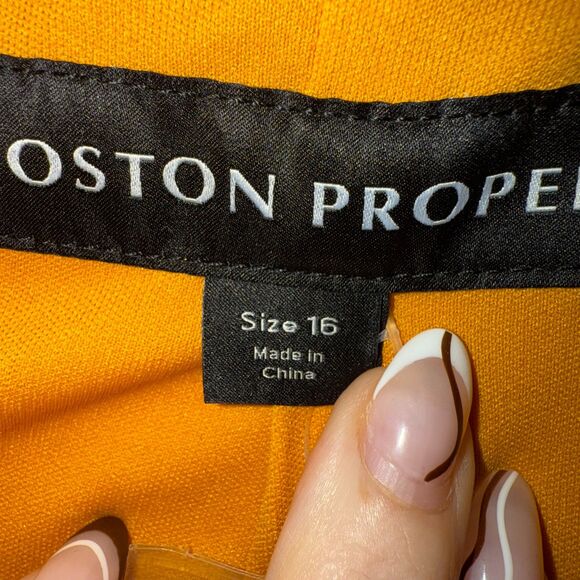 Boston Proper Beyond Travel Classic Boyfriend Blazer - Marigold 16 - Picture 4 of 7